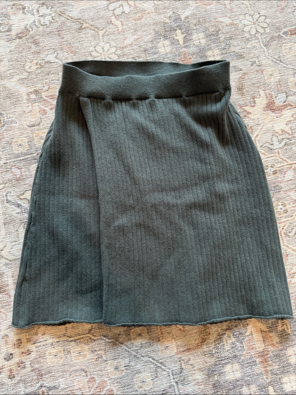 Free People Faux Wrap Knit Green Skirt